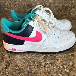 Nike AF1  - White, Pink, and Blue